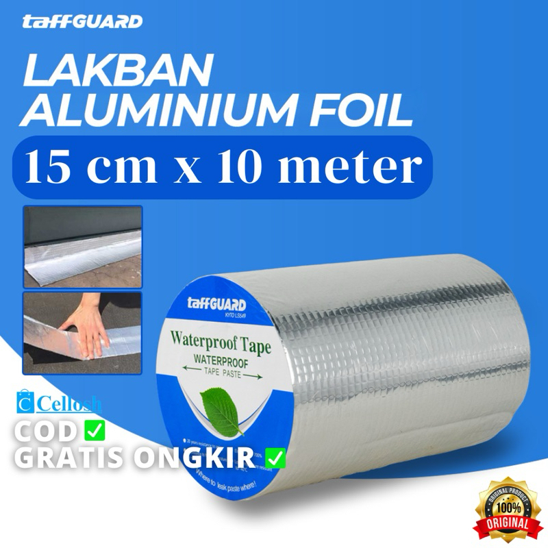 Lakban Anti Bocor Panas Lakban Aluminium Foil Waterproof Tape Super Kuat 15 cm x 10 m