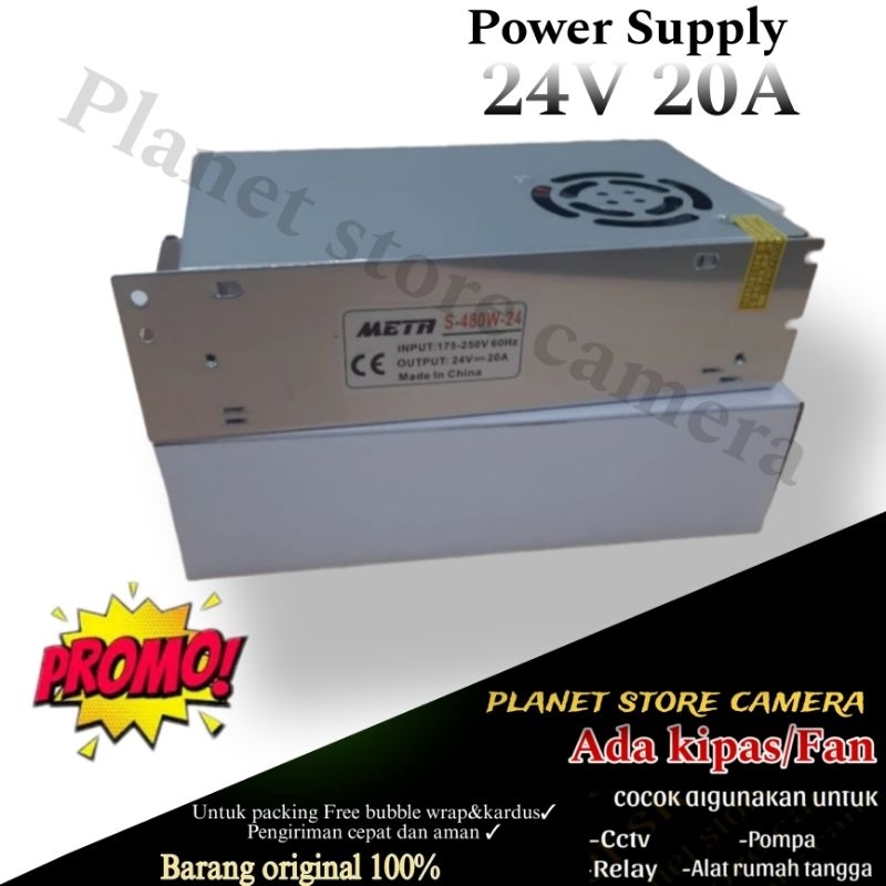 Travo Power Supply 24V 20A PSU 24 Volt 20 Amper High Quality Ampere 24v