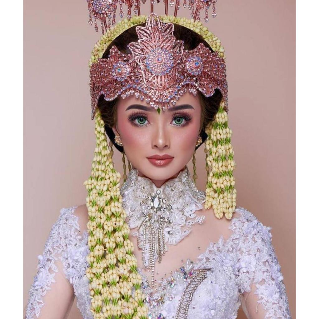 Melati Ronce Akad Pengantin Wanita | Siger Pengantin Hijab Melati Asli