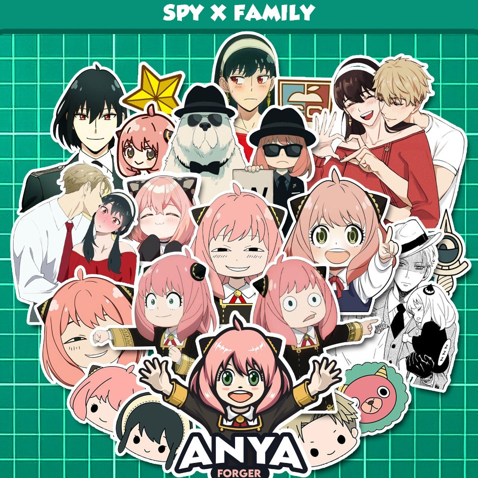 

STIKER SPY X FAMILY PACK STIKER LUCU GAMBAR ANYA POSTER DINDING KOPER KACA KULKAS HP