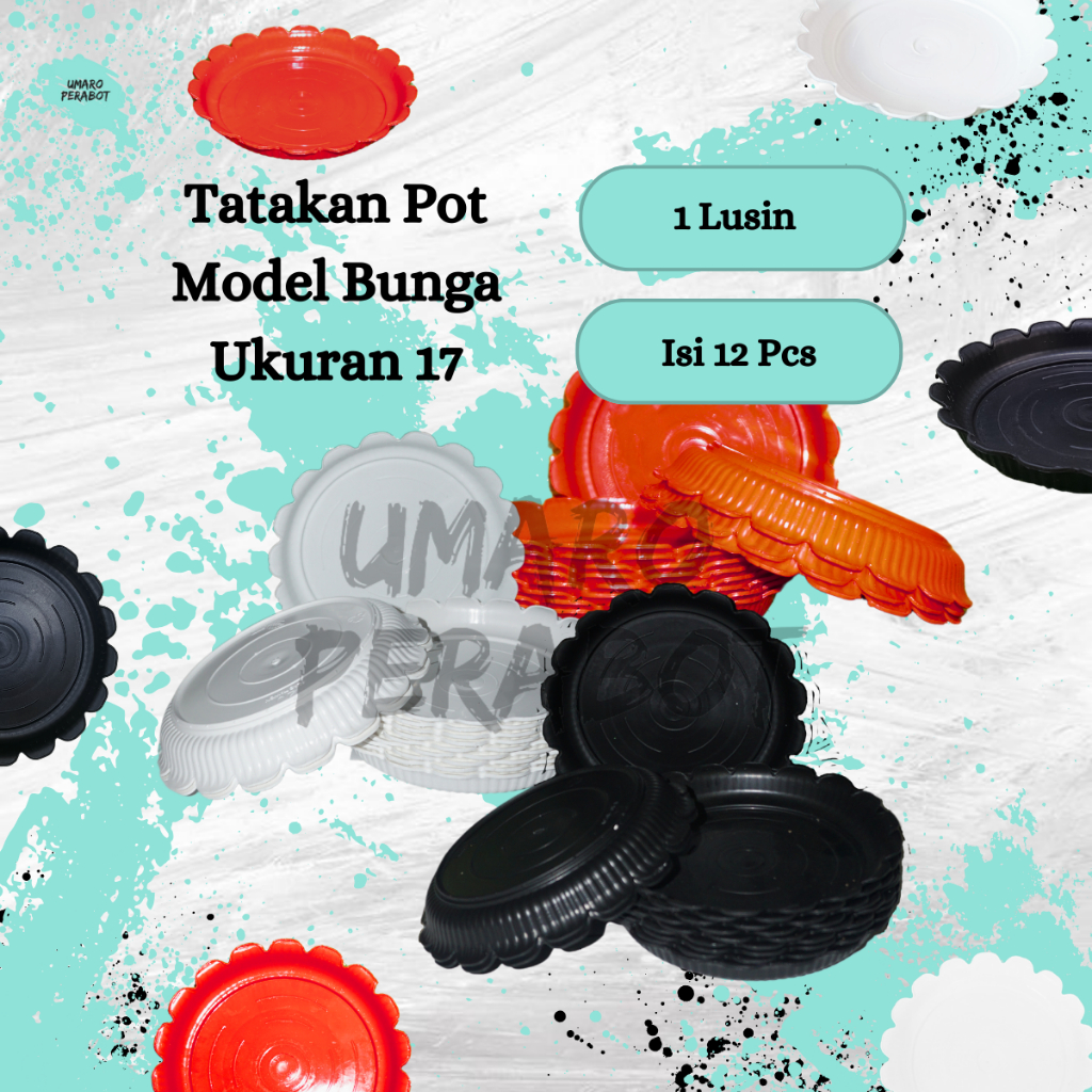 GROSIR 1 Lusin Tatakan Pot Model Bunga Ukuran 17 / Alas Pot / Alas Tawon / Pot Tanaman / Pot Bunga /