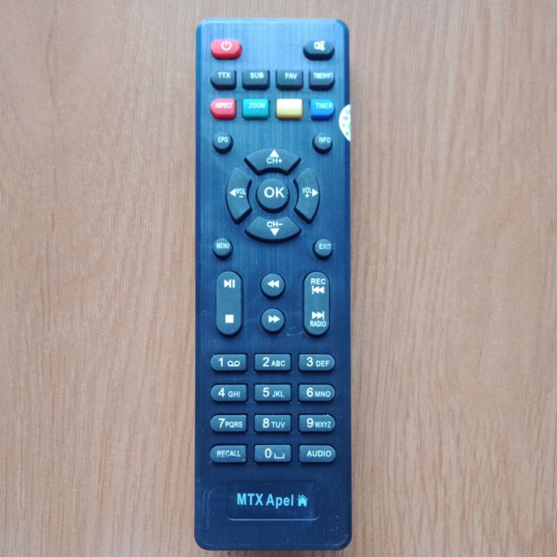 remote STB DVB-T2 matrix apel ungu merah tanpa setting langsung pakai