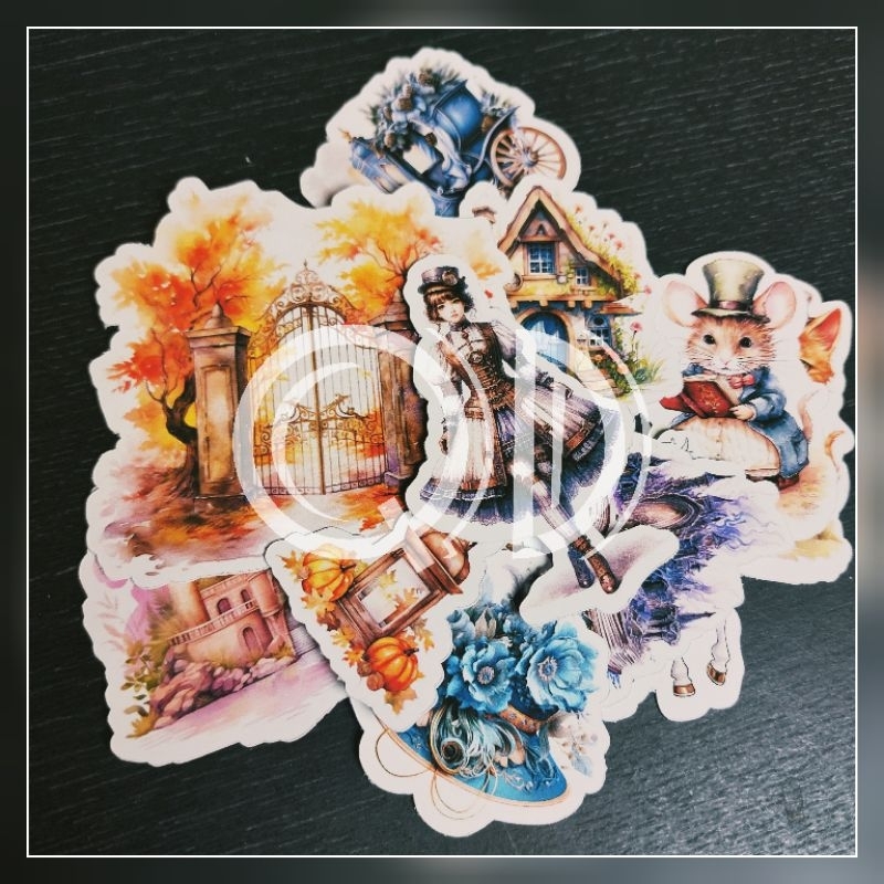 

isi 14 pcs stiker kertas alice in wonderland sticker glossy alice cute aesthetic vintage