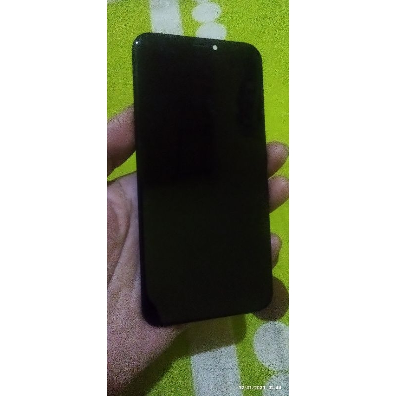 LCD Copotan 100% Original iPhone X Minus Bergaris Hijau