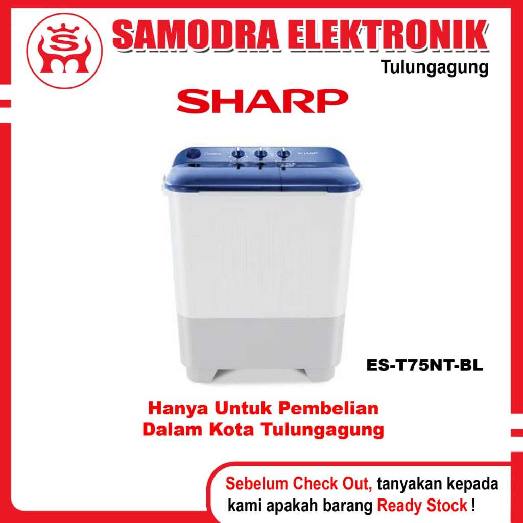 Mesin Cuci SHARP ES-T75NT-BL | Mesin Cuci 2 Tabung | Mesin Cuci 7 Kg Puremagic Series