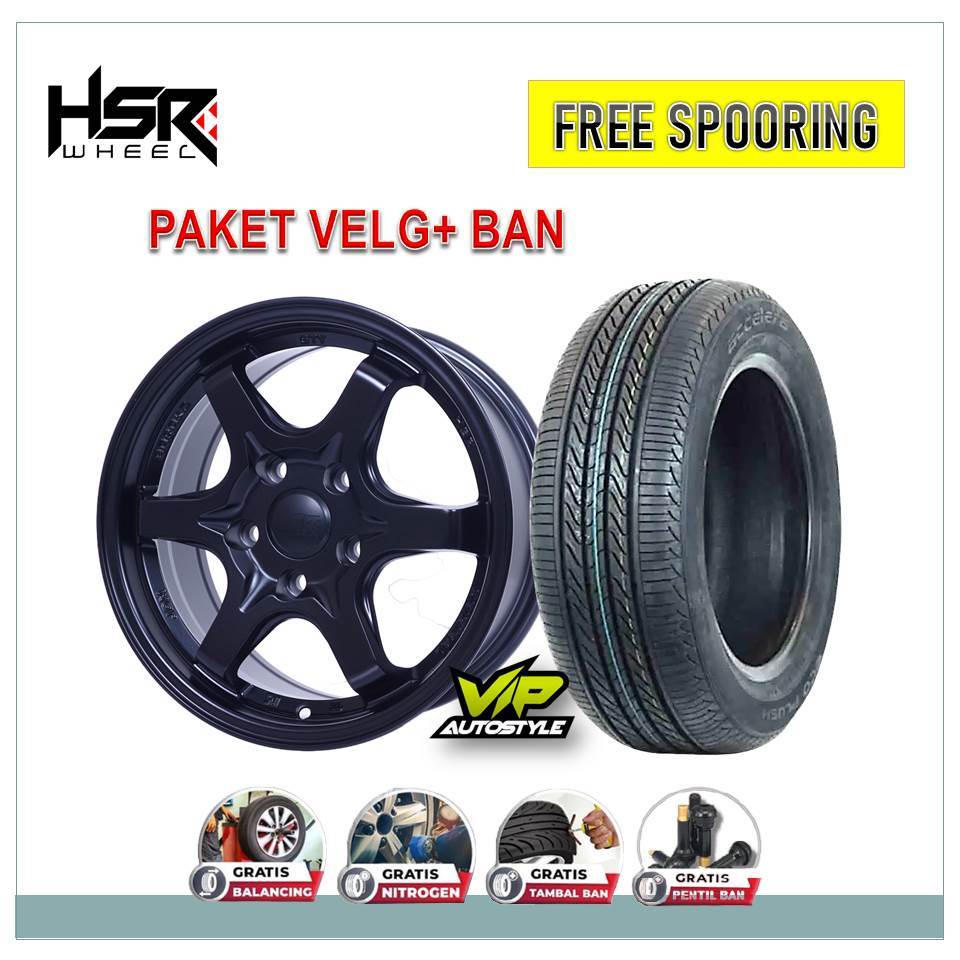 Paket Velg dan ban Mobil Grandmax, Luxio R15 HSR wheel + Ban Accelera