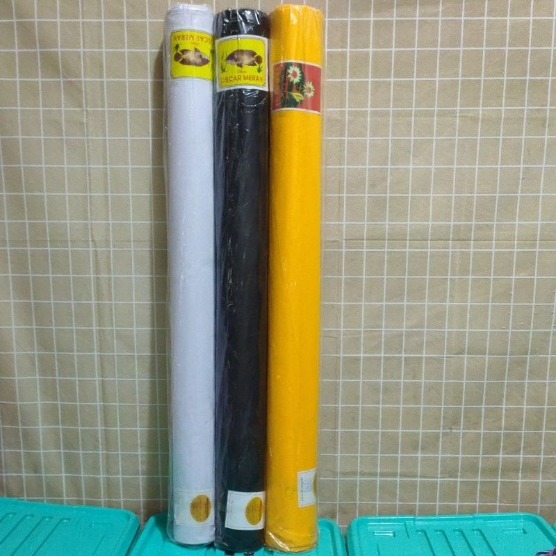 KAIN KUNING 1 ROLL ISI 30 YARS/KAIN PUTIH 1 ROLL ISI 40 YARS/KAIN HITAM 1 ROLL ISI 30 YARS