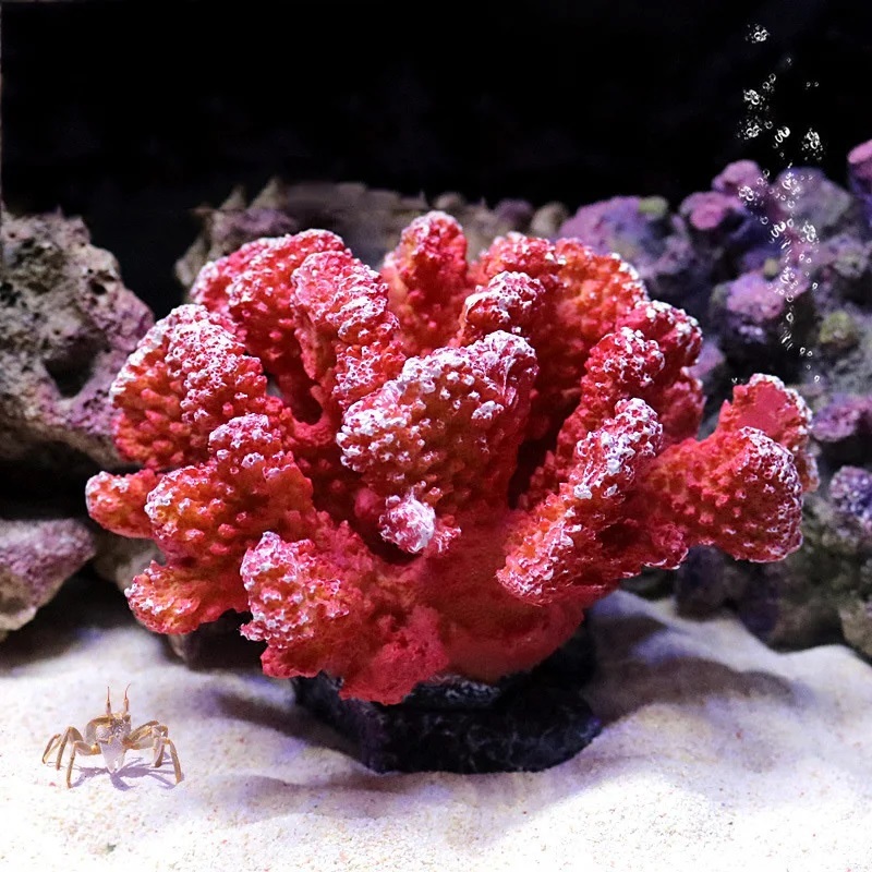 Dekorasi aquarium Terumbu karang Red Lotus Artificial , hiasan aquarium terumbu karang aquarium, ter