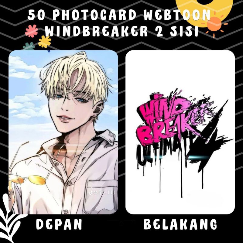 [50 PCS] PHOTOCARD WEBTOON WINDBREAKER UNOFFICIAL CETAK 2 SISI