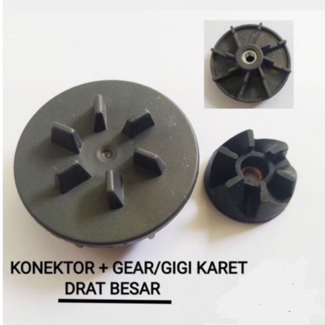 Konektor + Gir Gigi Karet Drat Besar Mesin Blender Miyako National Dll