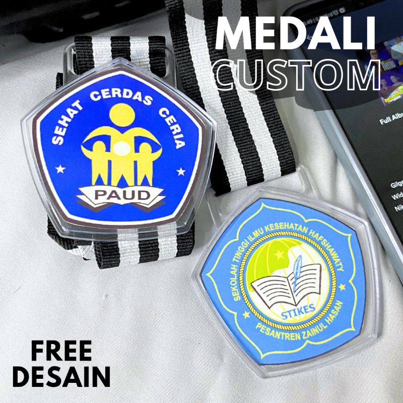 Medali Akrilik Segi 5 - Custom Medali Akrilik Kelulusan Sma - Custom Medali Wisuda Tk Segi 5 - Custo