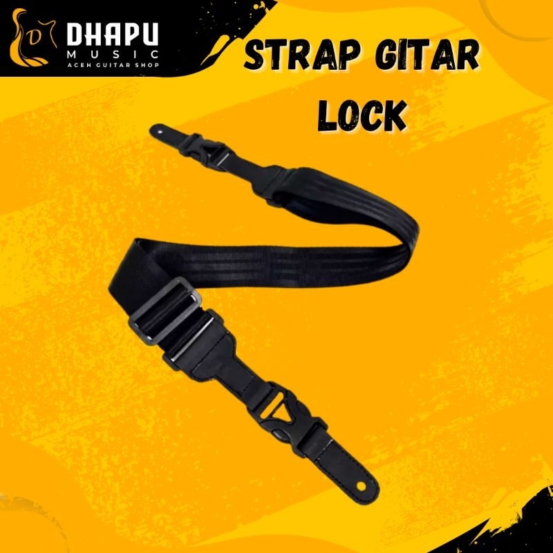 Strap Gitar Lock Tali Gitar Click Lock Sabuk Gitar Model Lock Gitar Akustik Elektrik Bass