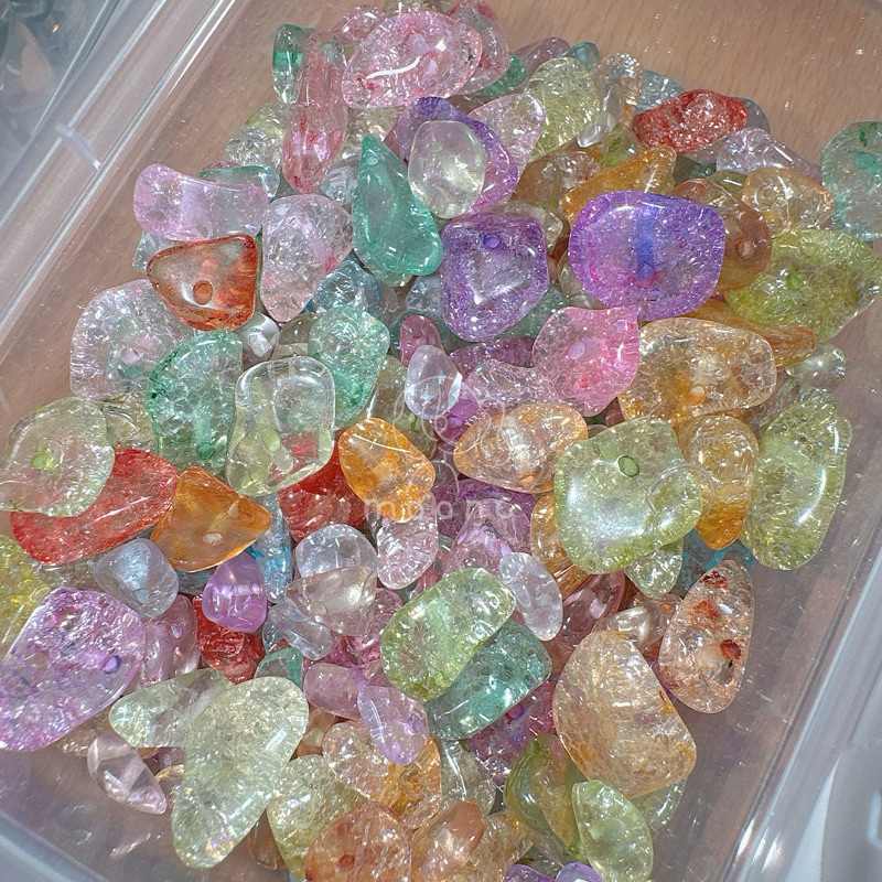 mix Manik retak batu kerikil besar & kecil beads premium