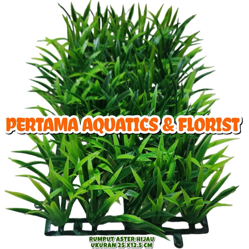 Rumput Hijau Ukuran 25X12.5 Cm/ Rumput Aquarium/ Hiasan Aquarium/ Tanaman Aquarium/ Rumput Plastik A