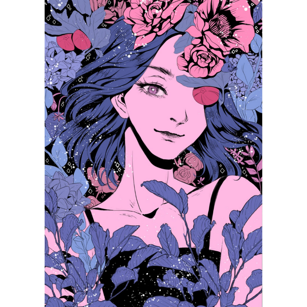 

Poster Aesthetic Hiasan Bunga Cantik Floral Girl Art Prints