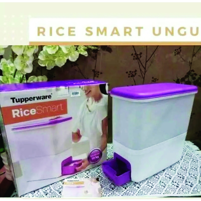 TUPPERWARE RICE SMART 10KG PURPLE UNGU PROMO TEMPAT BERAS TEMPAT PENYIMPAN BERAS KOTAK PENYIMPANAN R