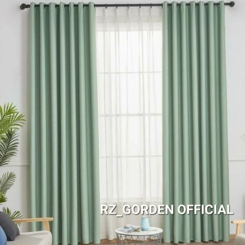 Gorden Jendela Custom Warna Polos Hijau Sage Higt Quality Premium