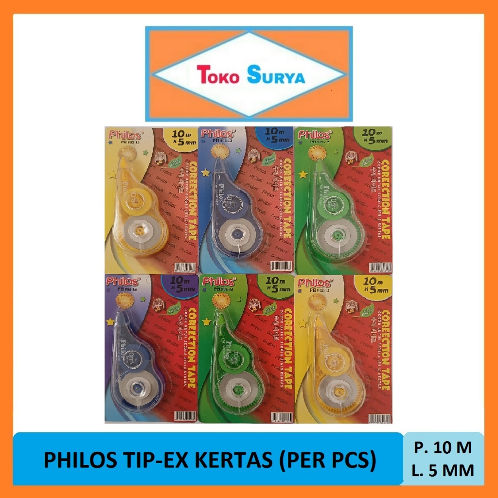 

Tipex Kertas / Correction Tape / Tipe X Philos PH 902-12 10 Meter