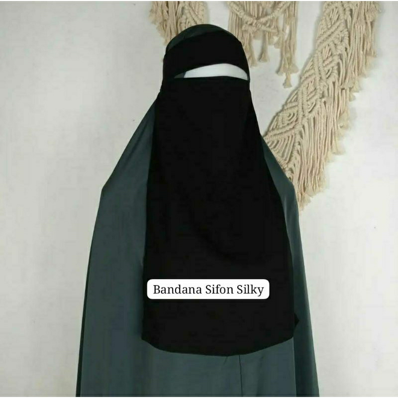 Cadar bandana Sifon silky halus, niqob bandana, sifon arab, niqob bandana sifon silky