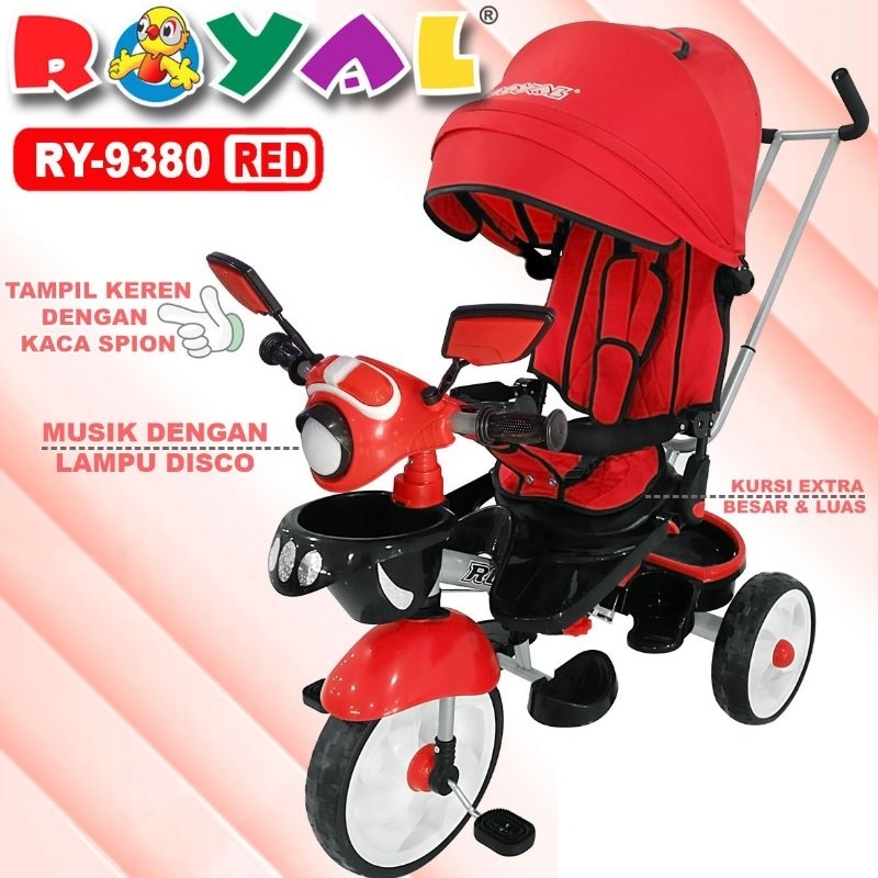 SEPEDA RODA TIGA STROLLER ROYAL 9380 (6 in 1 & BISA REBAHAN)