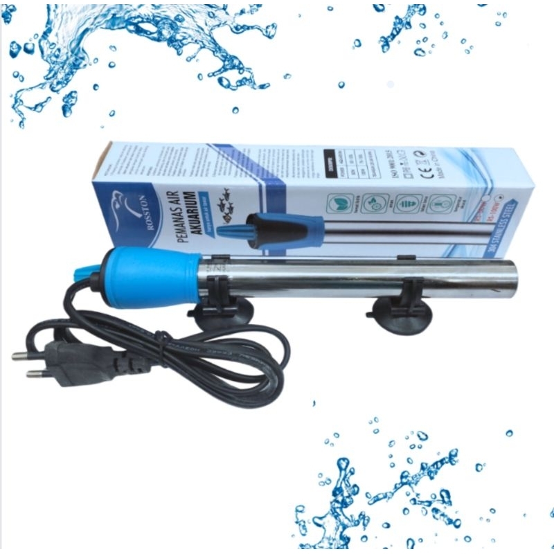 Pemanas Kolam Aquarium Heater Stainless ROSSTON 200watt 300watt