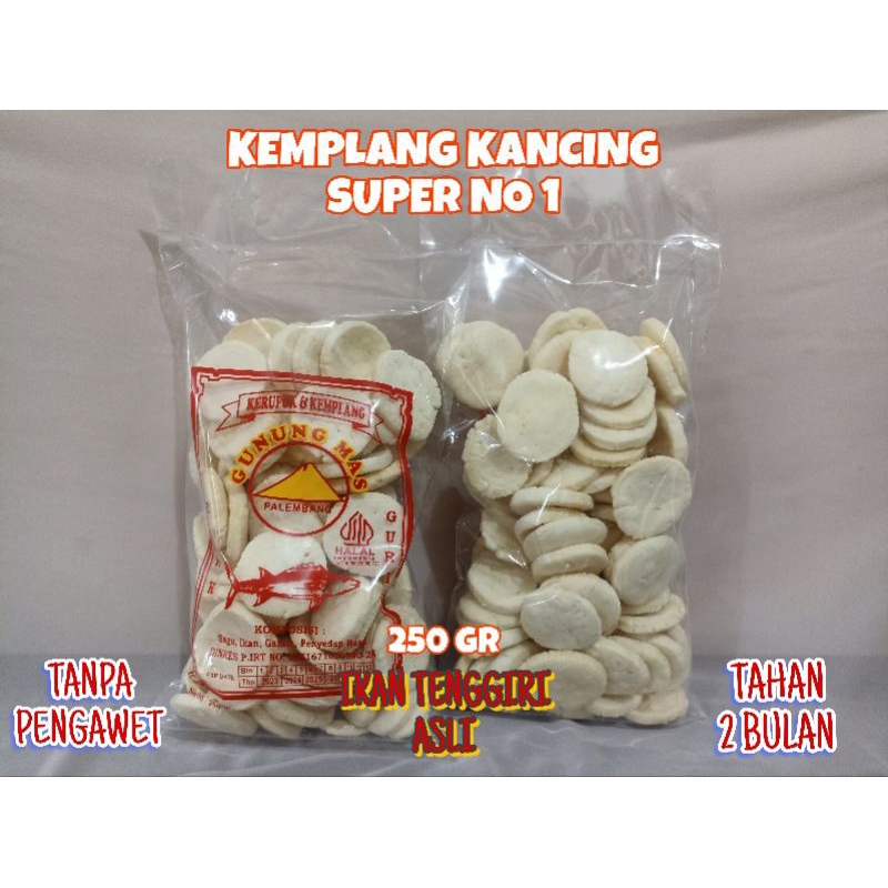 

KEMPLANG KANCING SUPER 250 GR KEMPLANG/KERUPUK SUPER ASLI IKAN TENGGIRI KERUPUK IKAN KEMPLANG IKAN