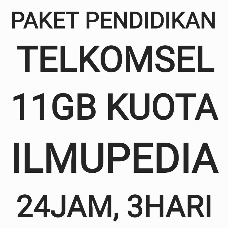 [CHAT DULU SEBELUM ORDER]Paket Pendidikan Telkomsel 11 GB Ilmupedia Internet Data Kuota Belajar Seko