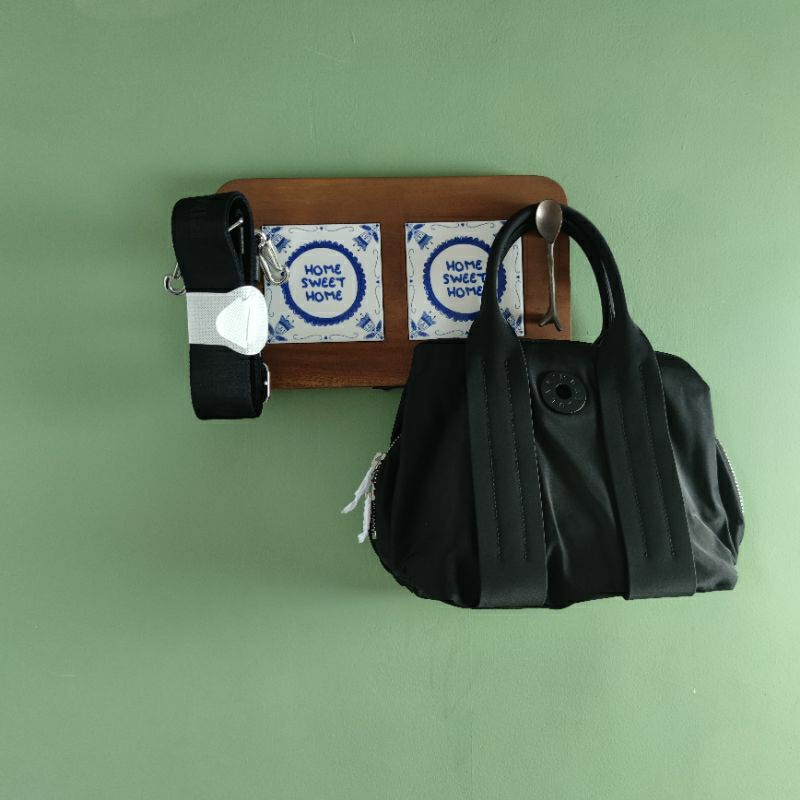 Tas Wanita Branded ATTE 221BBMY4ST2000 Small Dumpling BLACK NYLON TOTE BAG