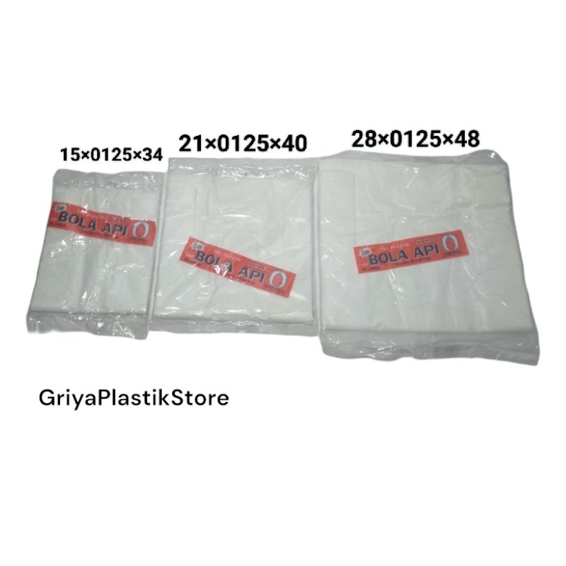 Kantong Kresek merk BOLA API isi 50lembar/pack||kantong kresek putih polos|| bola api hope