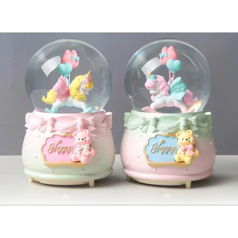 snowball musik salju otomatis unicorn starry size jumbo kotak musik lagu romantis