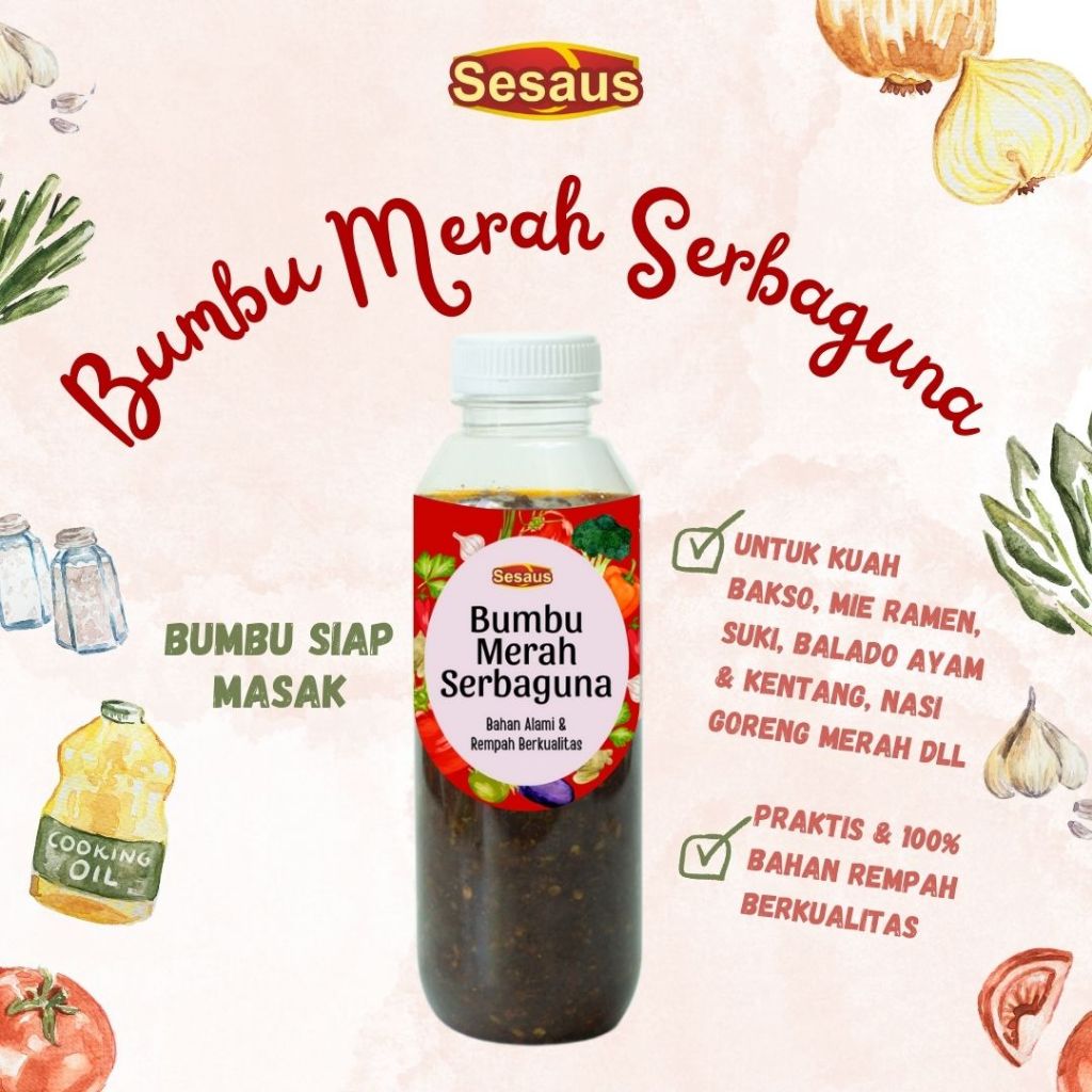 

Bumbu Dapur Merah Serbaguna 500gr / Bumbu Bunda Serbaguna / Bumbu Dasar Merah