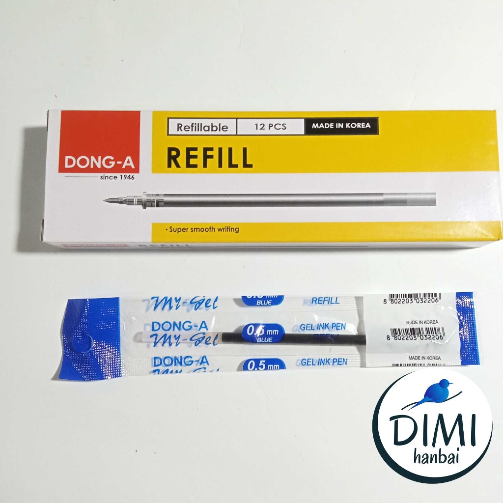 [DIMI] Refill Pena MyGel Biru 1 Pack / Pen My Gel Refil Isi Ulang Pulpen Isi 12