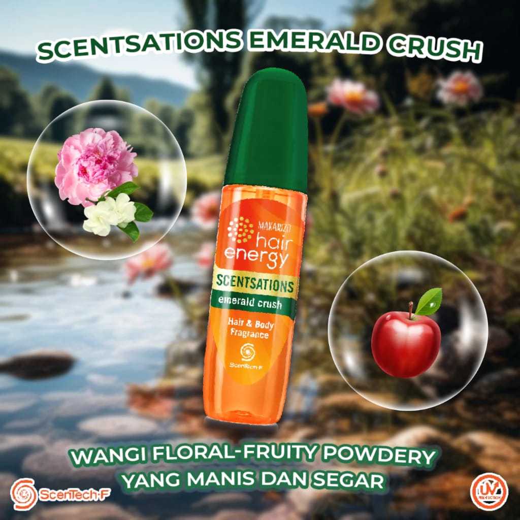 Makarizo Hair Energy Scentsations Hair Fragrance Amber Wood / Emerald Crush 100ml / Parfum Rambut