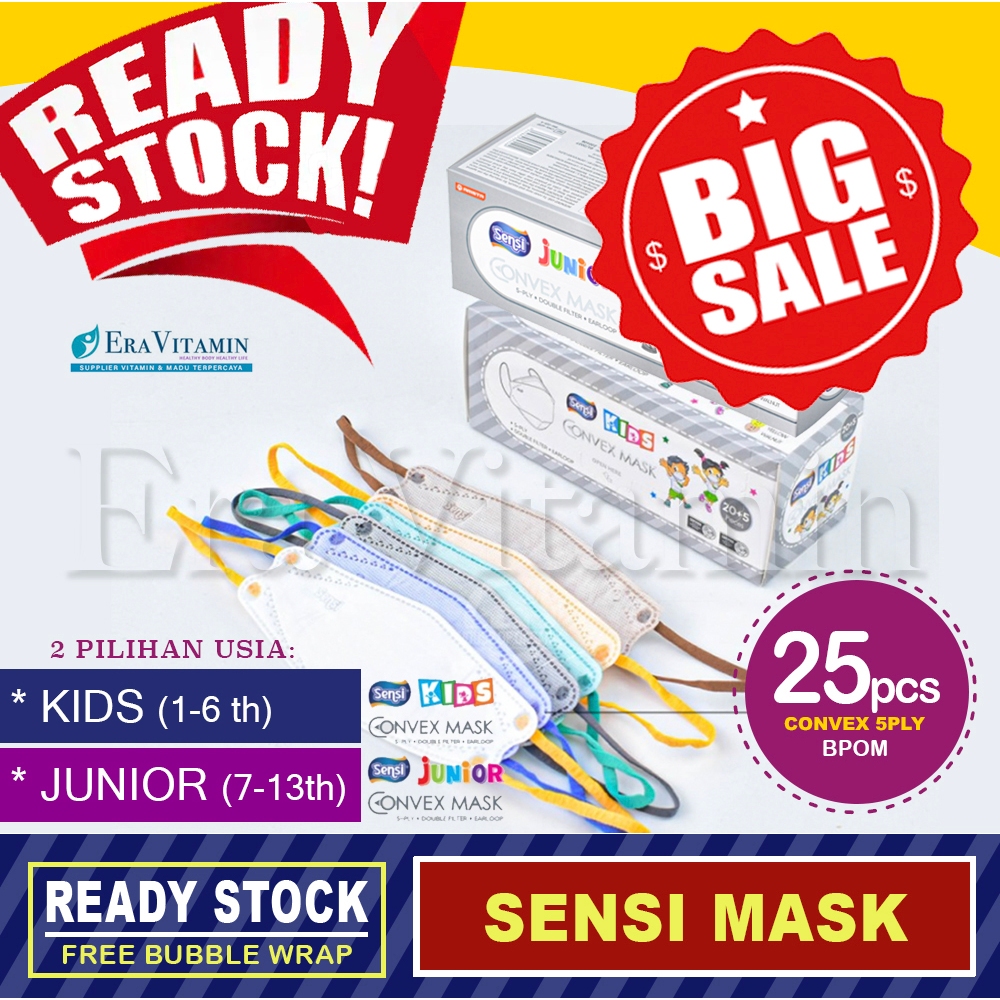 MASKER SENSI CONVEX Kids Anak Junior KF94 KN95 Duckbill box