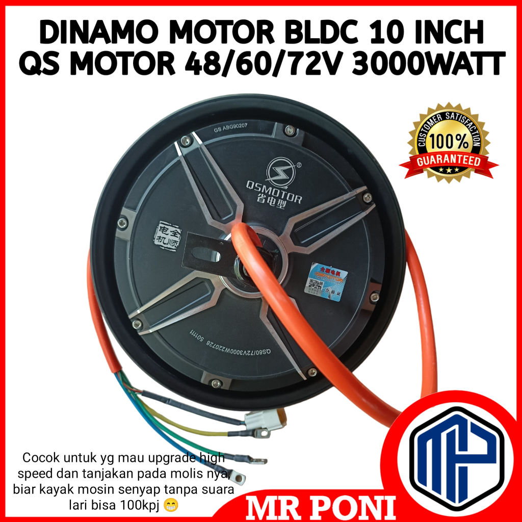 Bldc QS MOTOR 10 INCH 48-72V 3000w, dinamo bldc motor listrik