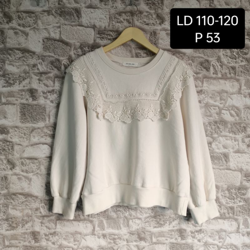 atasan crop cn sherpa lengan balon