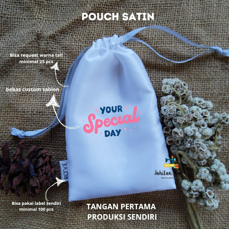 POUCH SATIN / KANTONG SERUT / SATIN / POUCH WARNA / POUCH ULTAH / KANTONG WEDDING / PACKAGING SOUVEN