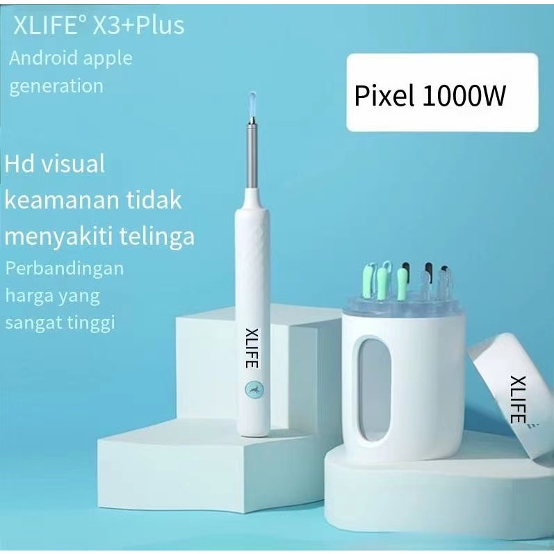 Sendok Telinga Visual Definisi Tinggi Pintar/Set Alat Pemetik Telinga/Sendok Telinga Bercahaya Terli