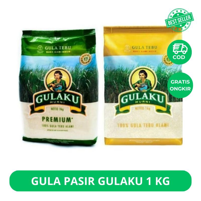 

GULAKU GULA TEBU PREMIUM 1KG / GULA PASIR GULAKU KUNING 1KG