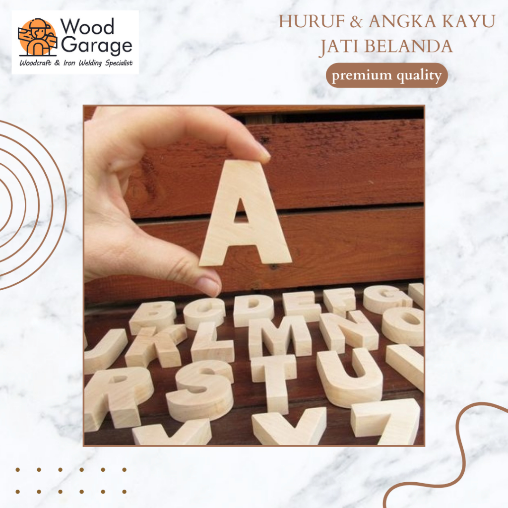 Huruf & angka kayu jati belanda / angka kayu nomer rumah estetik