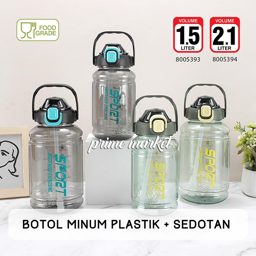 Botol Minum Sedotan 1500ml Botol Plastik Sedotan 2000ml Botol Minum Motivasi Botol Olahraga Botol 1,