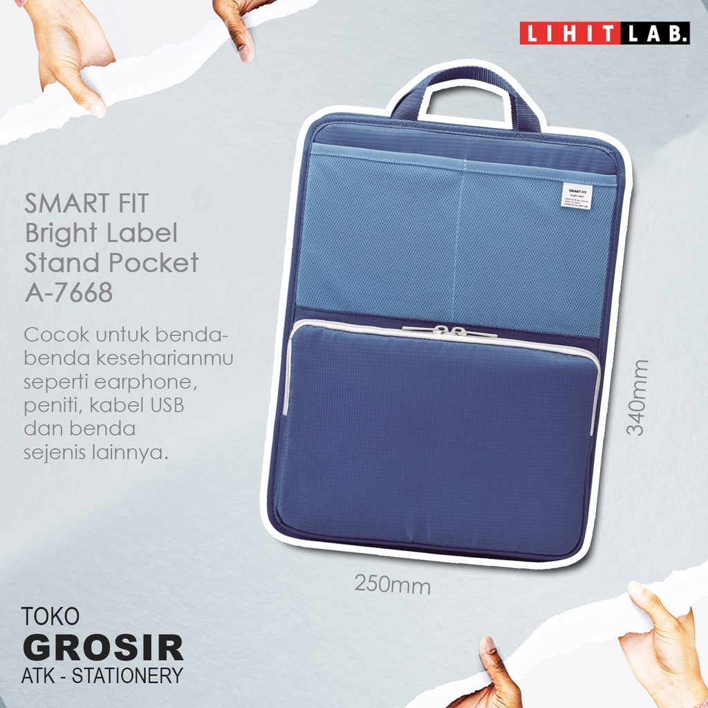 

LIHIT LAB SMART FIT Stand Pocket Bag Organizer (A4 Vertical type) A-7668 SPECIAL SALE