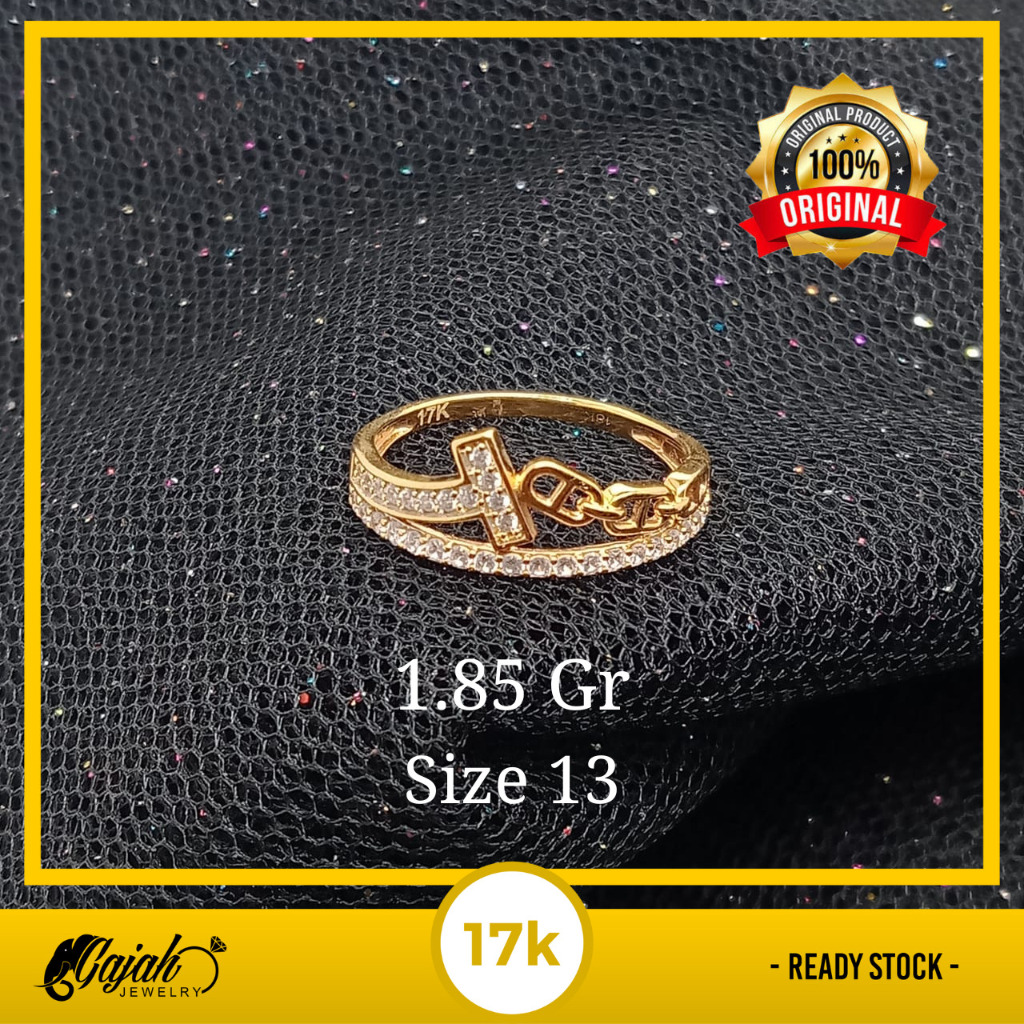 Cincin Emas 17K - Toko Emas Gajah Online - 1.85 Gr - 6130