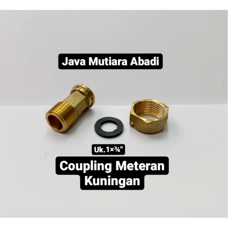 COUPLING METERAN AIR KUNINGAN/NEPEL CONNECTOR 1x3/4