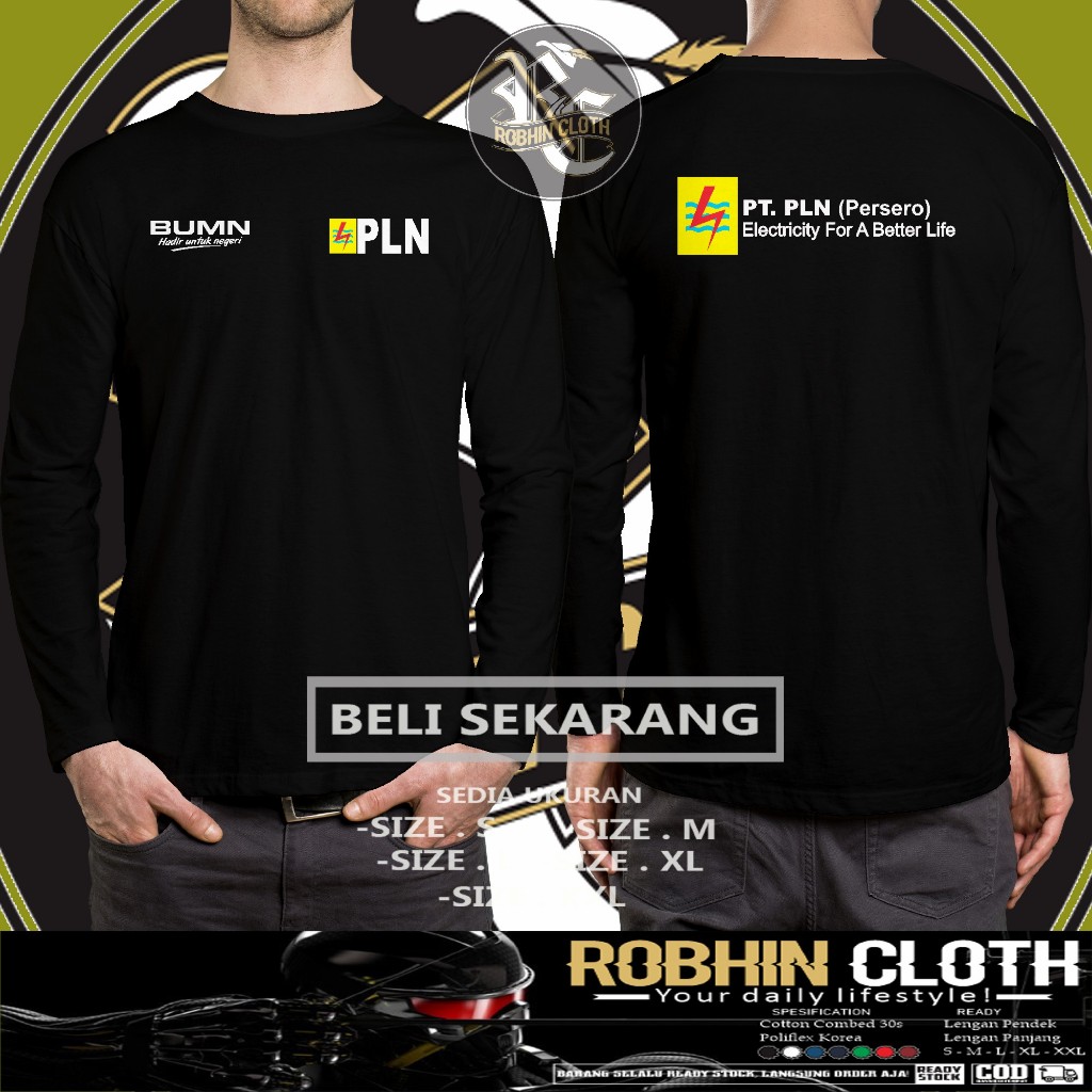 Kaos BUMN PT PLN Persero Lengan Panjang Baju Distro