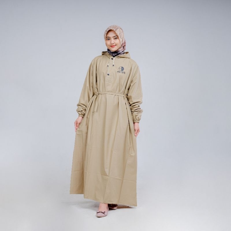 JAS HUJAN GAMIS MUSLIMAH JAS HUJAN WANITA ORIGINAL HENDZ BAHAN PVC KARET 0,25 ANTI REMBES