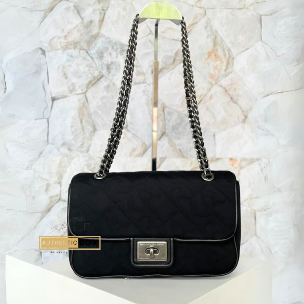 Tas Wanita - Agyness Neoprene Embossed Shoulder Bag Black