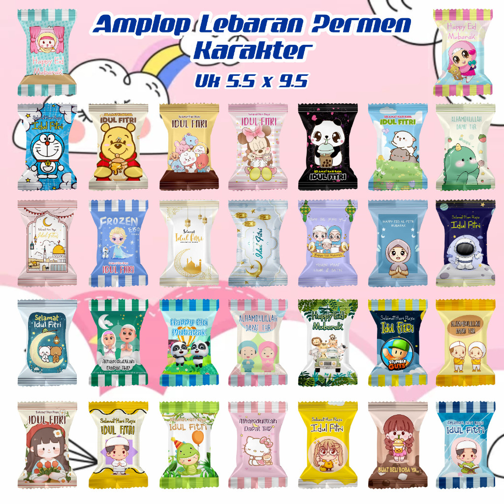 

AMPLOP LEBARAN PERMEN VIRAL [ MOTIF KARAKTER ]
