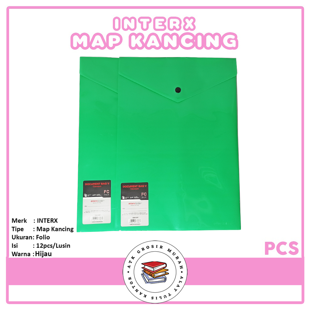 

INTERX - Map Kancing V Opaque Warna Hijau Folio - Pcs