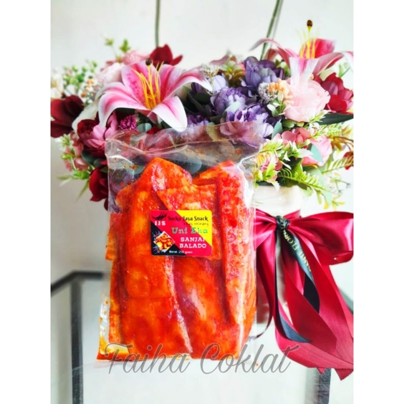 

Sanjai Balado Panjang 250gr Snack Murah Faiha Coklat